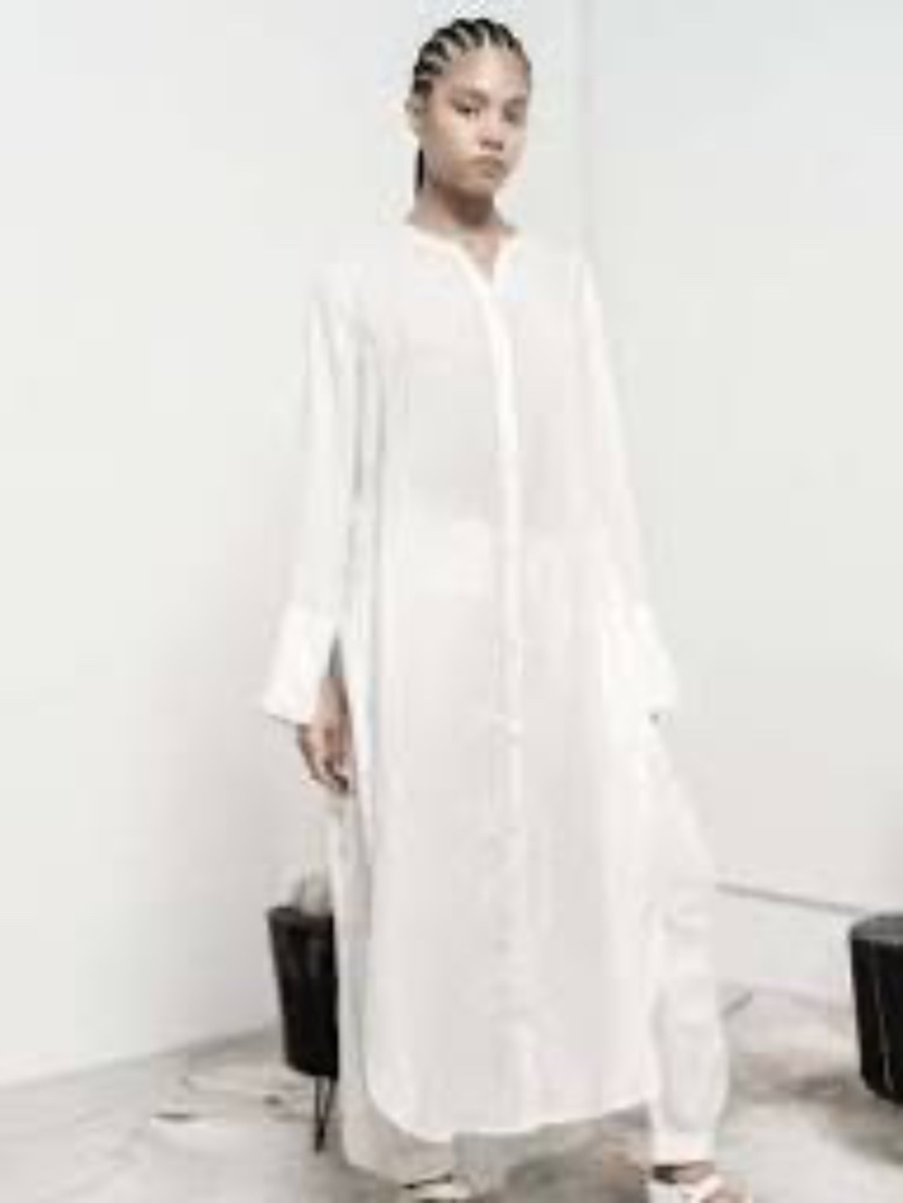 SUMMERSALT SILKY LUXE MAXI SHIRT DRESS SWIM COVERUP WOMEN'S SIZE S